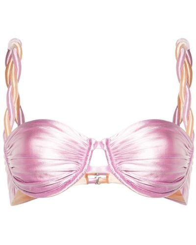 Isa Boulder Reversible Bikini Top - Pink