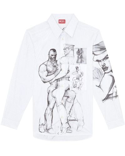DIESEL X Toff Sketch-print Cotton Shirt - White
