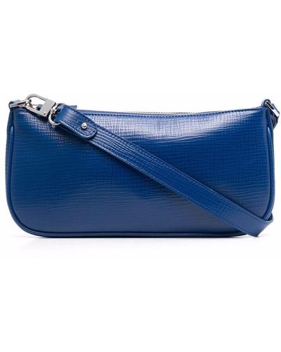 BY FAR Rachel Grained Leather Tote Bag - Blue
