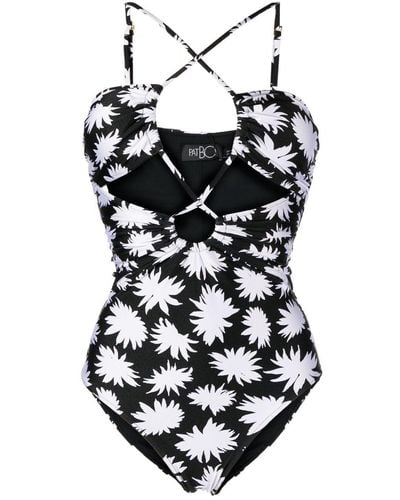 PATBO Maillot de bain Dahlia à fleurs - Blanc