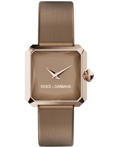 Dolce & Gabbana Sofia Square-face 11mm Watch - Brown