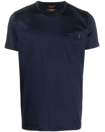 Moorer T-shirt Met Ronde Hals - Blauw