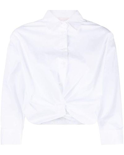 Liu Jo Twist-embellished Cropped Shirt - White