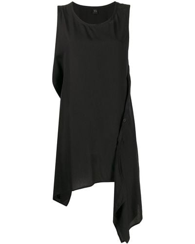 Y's Yohji Yamamoto Sleeveless Draped-hem Vest Top - Black