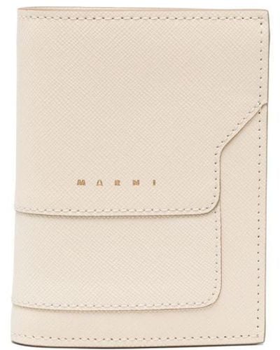 Marni Paneled Debossed-logo Leather Wallet - White