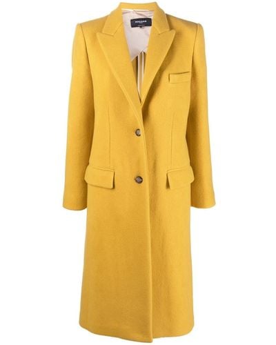 Rochas Single-breasted Virgin-wool Coat - Yellow