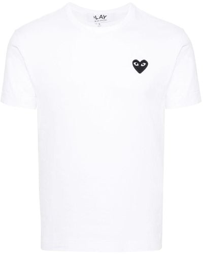 COMME DES GARÇONS PLAY Katoenen T-shirt Met Hartpatch - Wit