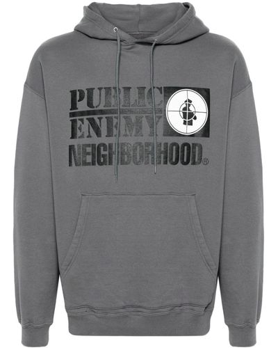 Neighborhood Sudadera con capucha y estampado de x Public Enemy - Gris
