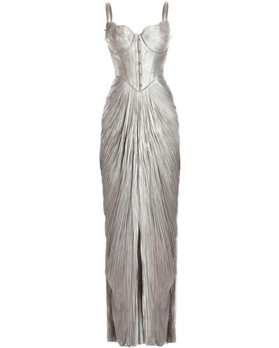 Maria Lucia Hohan Noemie Corset Slit Gown - Gray