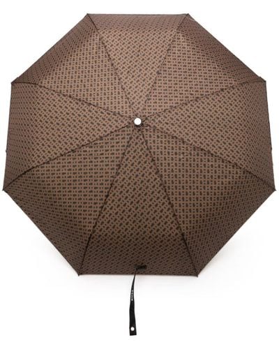BOSS Monogram-print Umbrella - Brown