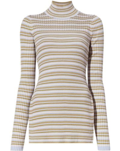 Proenza Schouler Striped High-neck Sweater - Gray