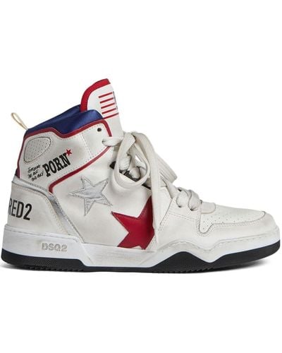 DSquared² High-Top-Sneakers mit Logo-Print - Weiß