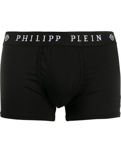 Philipp Plein Lot de 2 boxers à bande logo - Noir