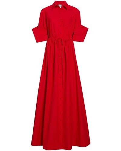 Rosie Assoulin Cut-out Buttoned Shirtdress - Red