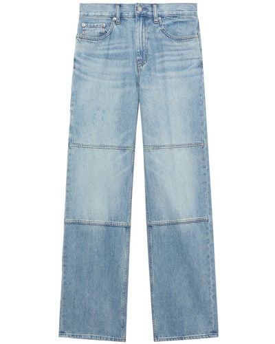 Helmut Lang Jeans dritti con inserti - Blu