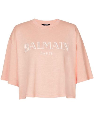 Balmain Katoenen T-shirt - Roze