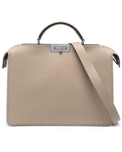 Fendi Mittelgroße Peekaboo ISeeU Handtasche - Natur