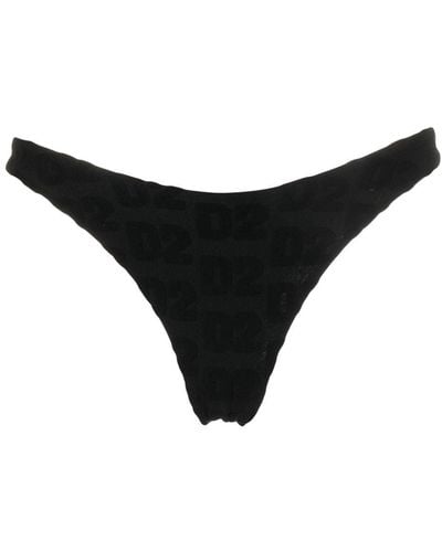 DSquared² Slip bikini con logo rialzato - Nero