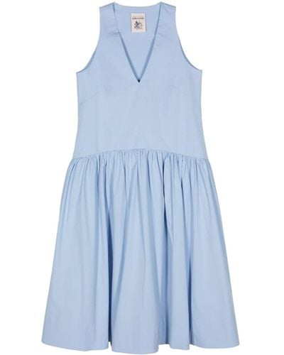 Semicouture Poplin Midi Dress - Blue