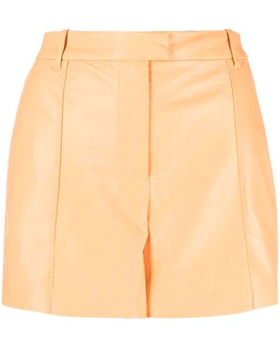 Stand Studio Kirsty Faux-leather Shorts - Orange