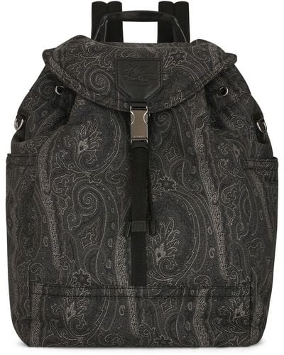 Etro Zaino con stampa paisley - Nero