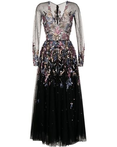 Saiid Kobeisy Embroidered Maxi Dress - Black