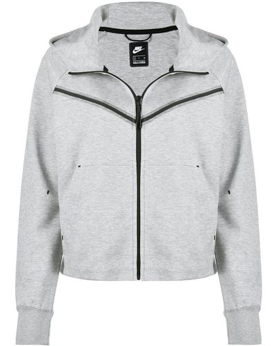 Nike Sportswear Tech Fleece Windrunner Damen-Hoodie mit durchgehendem Reißverschluss - Grau