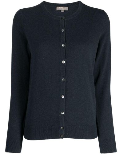 N.Peal Cashmere Round-neck Cashmere Cardigan - Black