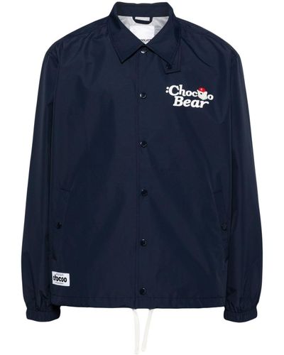 Chocoolate Chocoo Bear-print Shirt Jacket - Blue