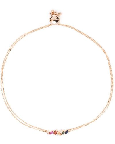 Suzanne Kalan 18kt Rose Gold Rainbow Sapphire Bracelet - White