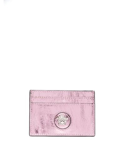 Versace La Medusa Metallic Card Holder - Pink