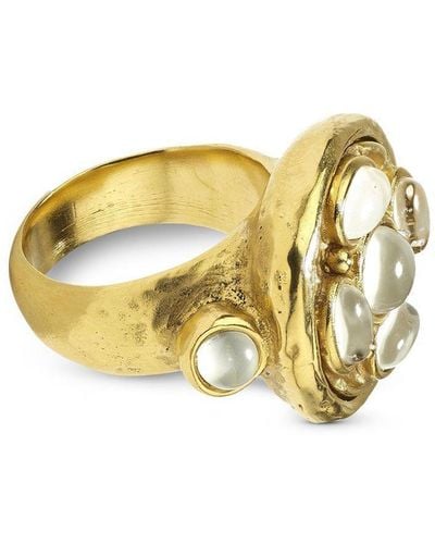Goossens Quartz-embellished Finger Ring - Metallic