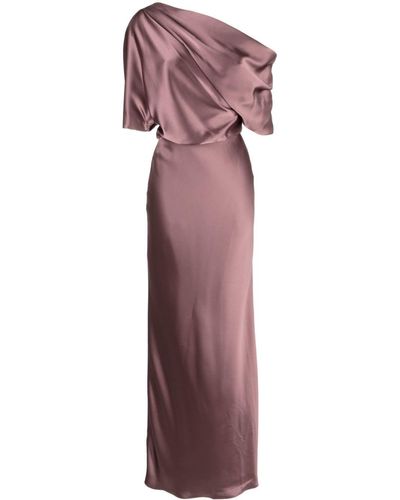 Amsale Off-shoulder Draped Maxi Dress - Purple