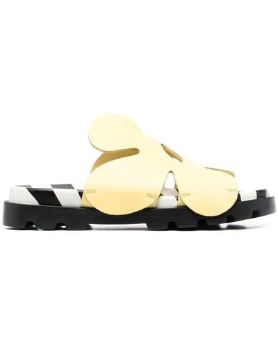 Camper Twins Floral-detail Leather Sandals - Yellow