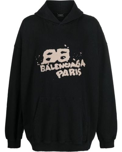 Balenciaga グラフィティ パーカー - ブラック