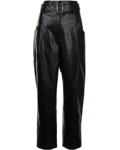Goen.J Straight-leg Faux-leather Trousers - Black