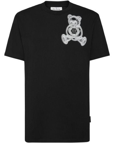 Philipp Plein Katoenen T-shirt Met Teddybeerprint - Zwart