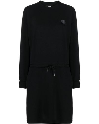 Karl Lagerfeld Robe-pull à motif Ikonik 2.0 - Noir
