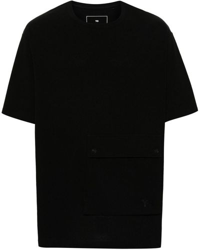 Y-3 Logo-rubberised Cotton T-shirt - Black