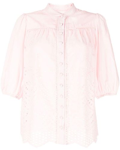 We Are Kindred Elsie Perforated-detail Blouse - Pink
