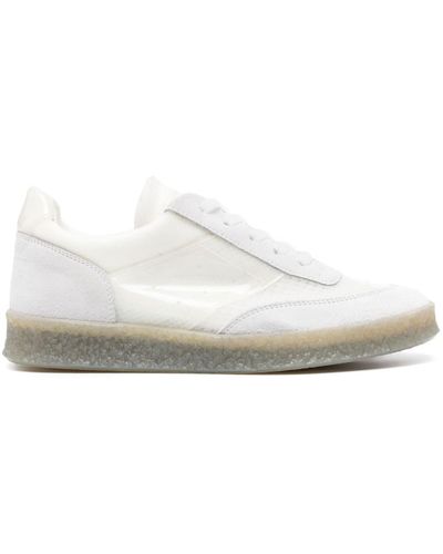 MM6 by Maison Martin Margiela Suede-panelling Mesh Sneakers - White