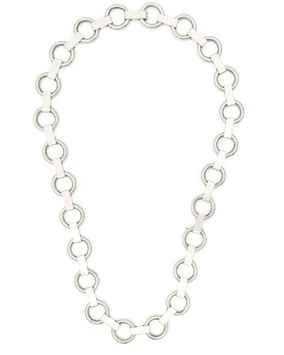 Jil Sander Collar de cadena en plata de ley - Blanco