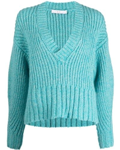 IRO Ewenn Chunky-knit Cropped Sweater - Blue