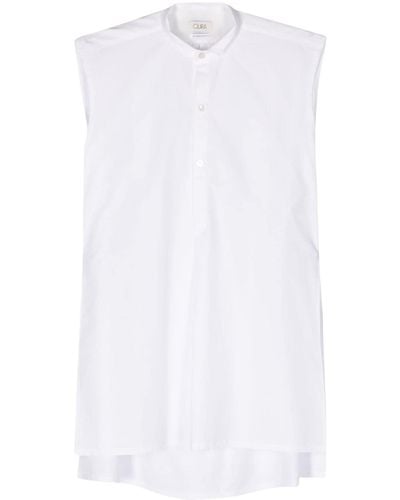 Quira Side-slits Sleeveless Shirt - White