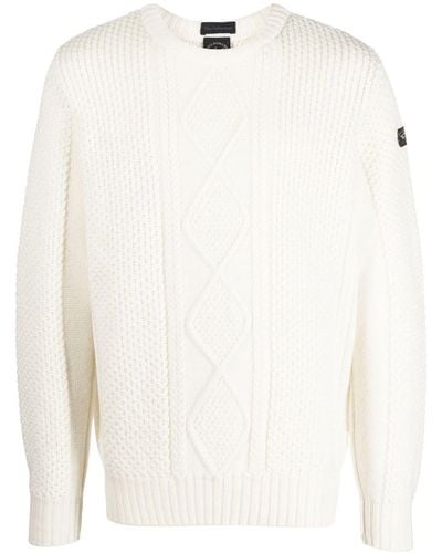 Paul & Shark Cable-knit Long-sleeved Sweater - White
