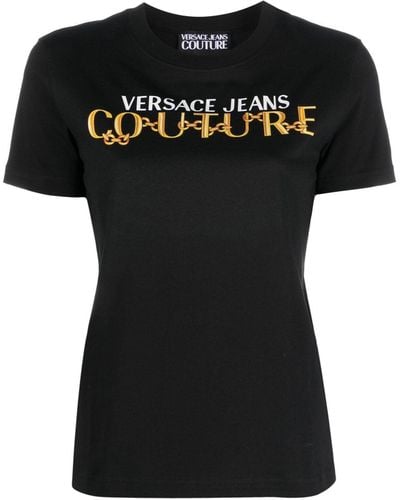 Versace T-shirt Logo Couture con stampa - Nero