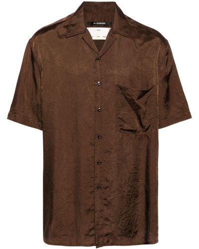 Song For The Mute Crinkled Short-sleeve Shirt - Brown
