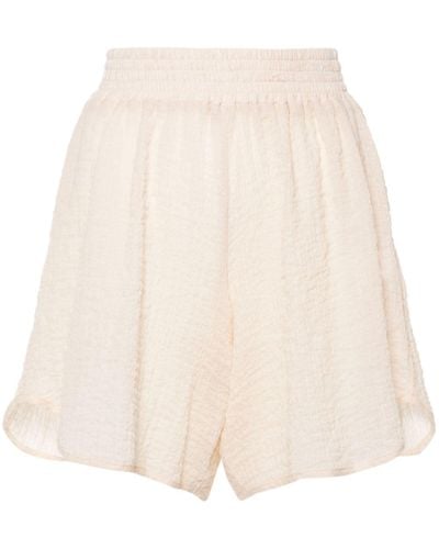 Amotea Kloe Cheesecloth Cotton Shorts - Natural