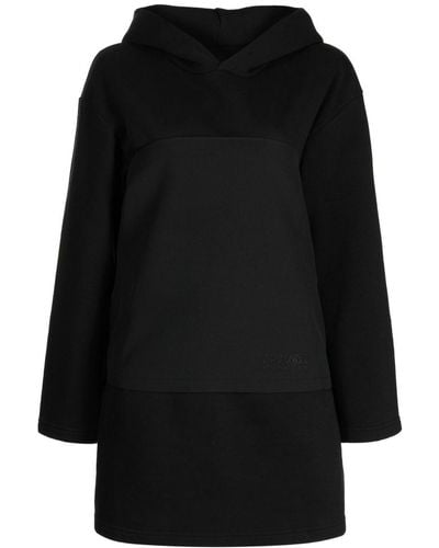 MM6 by Maison Martin Margiela Robe-hoodie à design superposé - Noir