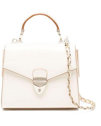 Aspinal of London Mayfair Leather Mini Bag - White